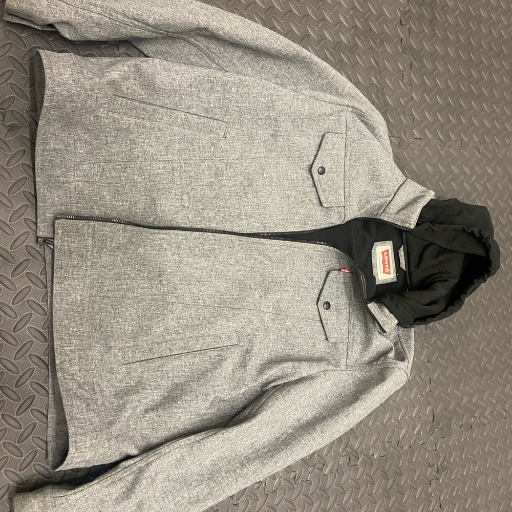 Levi's Gray Men's Zip Up Jacket Size XL Long Sleeve Chest Pockets.